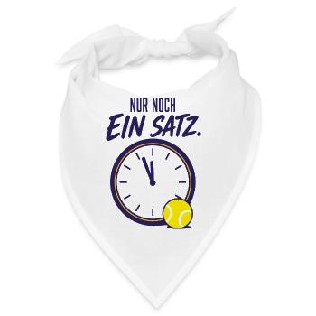 Tennis Spruch Nur noch ein Satz Tennisspieler - Bandana - Weiß - Vorne