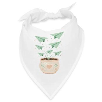 Papierfluglinge im Blumentopf - Bandana - Weiß - Vorne