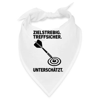 Unterschätzter Dartspieler Dartpfeil Bullseye - Bandana - Weiß - Vorne
