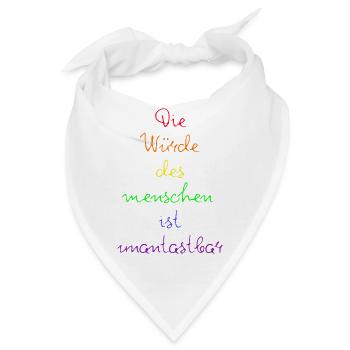 DIE WÜRDE DES MENSCHEN IST UNANTASTBAR REGENBOGEN - Bandana - Weiß - Vorne