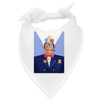 Geblümter Mann im Anzug - Bandana - Weiß - Vorne