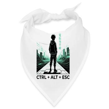 Neongrid Cyberpunk CTRL ALT ESC - Bandana - Weiß - Vorne