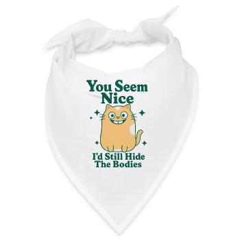  lustiges Katzen Motiv schwarzer Humor - Bandana - Weiß - Vorne