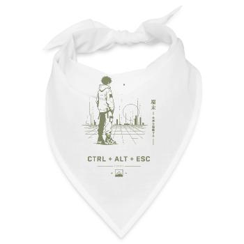 Ctrl Alt Esc Neon Stadt - Bandana - Weiß - Vorne