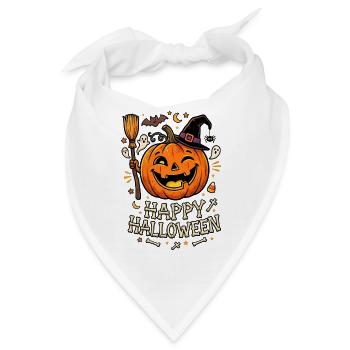 Happy Halloween lachender Kürbis - Bandana - Weiß - Vorne