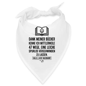 Krimi & Bücherwurm Thriller Hallo Nachbar - Bandana - Weiß - Vorne