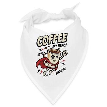 Kaffee-Superheld – Coffee My Hero - Bandana - Weiß - Vorne