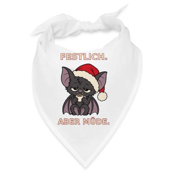 Weihnachtsfledermaus mit Espresso – Festlich aber  - Bandana - Weiß - Vorne