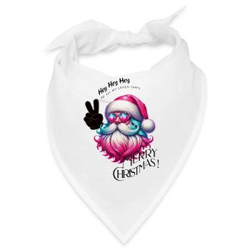 Weihnachtsmann - Fröhliche Weihnachten - Design3 - Bandana - Weiß - Vorne