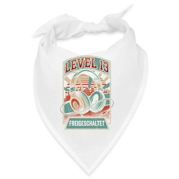 Level 13 Kopfhörer 13. Geburtstag - Bandana - Weiß - Vorne