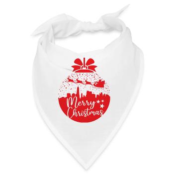 Weihnachten Schneeball Santa Sleigh Frohe Weihnachten Geschenk - Bandana - Weiß - Vorne