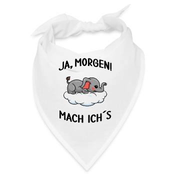 Elefant chillt Mittagsschlaf Pausemodus Feierabend - Bandana - Weiß - Vorne