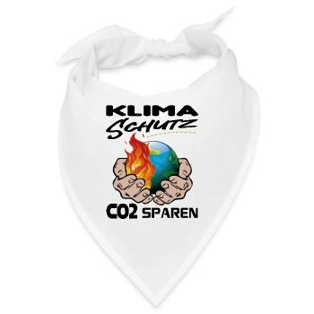Klimawandel Klimakatastrophe CO2 sparen - Bandana - Weiß - Vorne