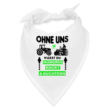 Bauer Hungrig Nackt Nüchtern Protest - Bandana - Weiß - Vorne
