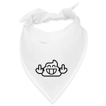 Emoji Poop Stinkfingers 1c - Bandana - Weiß - Vorne