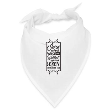 Jesus, Weg, Wahrheit, Leben - Bandana - Weiß - Vorne