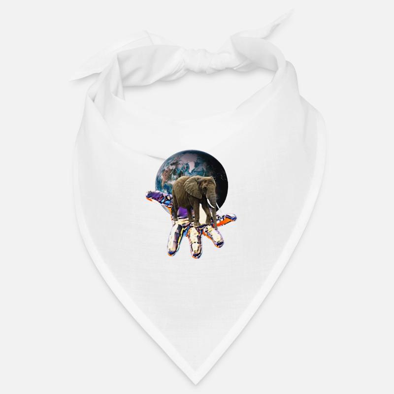 Elefant - Bandana - Weiß
