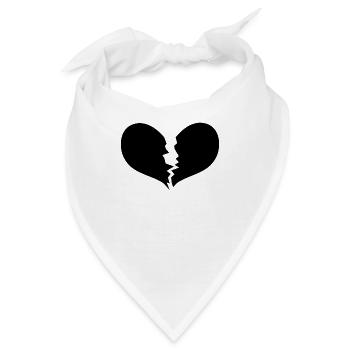 Gebrochenes Herz - Bandana - Weiß - Vorne