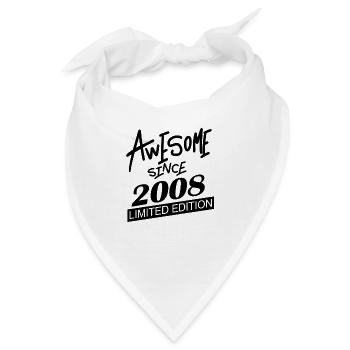 2008 - Jahrgang 2008 - Fantastisch seit 2008 - Bandana - Weiß - Vorne
