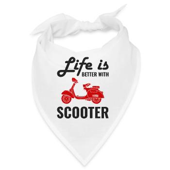 Roller Fahrer Scootering Motorrad Moped Lustig - Bandana - Weiß - Vorne