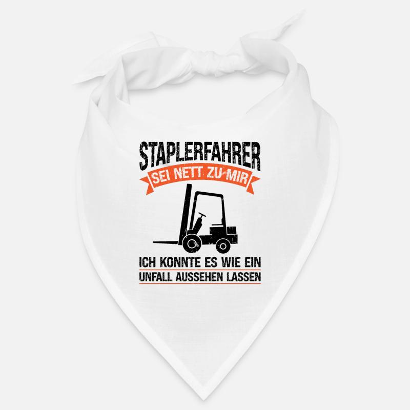 Staplerfahrer Beruf Stapler Geschenk - Bandana - Weiß