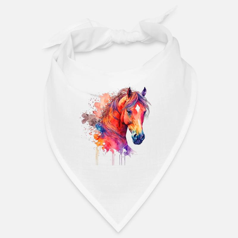 Idée passion chevaux cavalière aquarelle splash Bandana