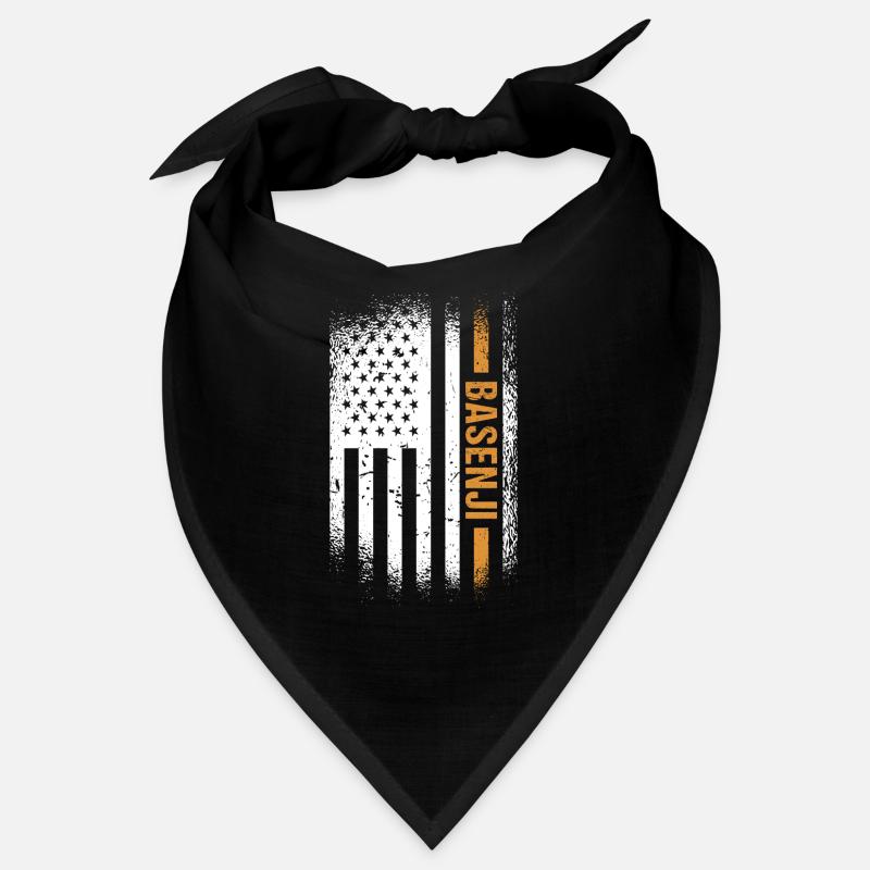 Dog Basenji Us Flag Bandana