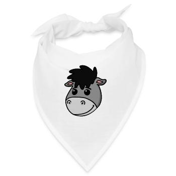 Esel Kopf Tierkopf Eselkopf - Bandana - Weiß - Vorne