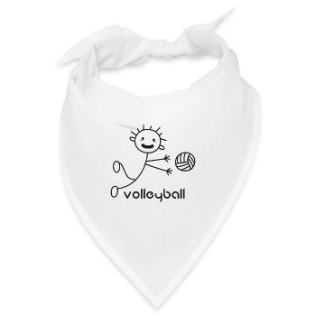 Volleyball - Strichmännchen - Bandana - Weiß - Vorne