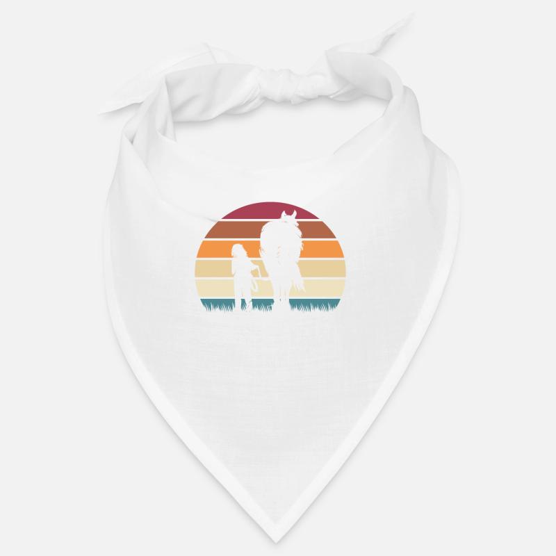Pferd und Mädchen süßes Pferdeshirt - Bandana - Weiß