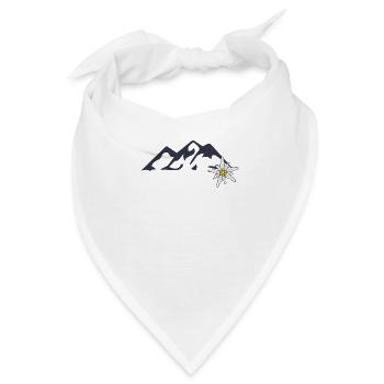 Berge und Edelweiss - Bandana - Weiß - Vorne