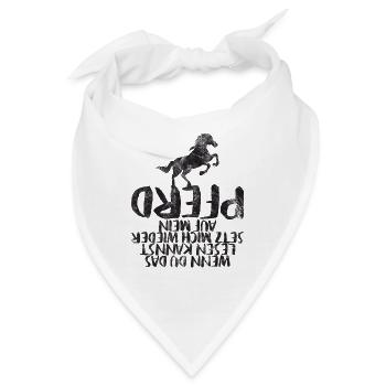Setz mich wieder auf mein Pferd Reiter Reiten - Bandana - Weiß - Vorne