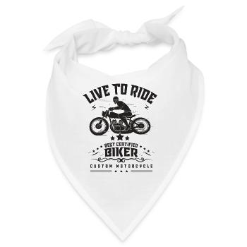 LIVE TO RIDE - Bandana - Weiß - Vorne