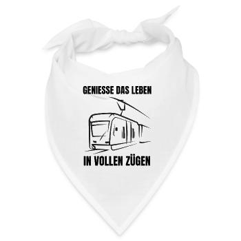 Dampflok Zugführer Spruch Zug Schaffner Lokführer - Bandana - Weiß - Vorne