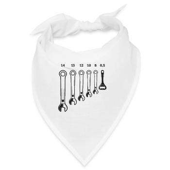 Mechaniker Geschenk Kfz Auto Garage - Bandana - Weiß - Vorne