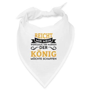 Werkzeug könig Geschenk Mechaniker Kfz Auto Garage - Bandana - Weiß - Vorne