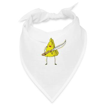Stück Käse mit Käsemesser - Bandana - Weiß - Vorne