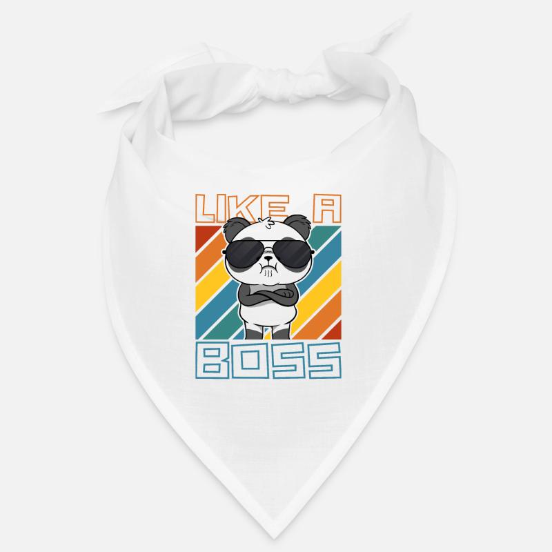 Like a Boss - Funny Cartoon Panda Bear Saying Bandana