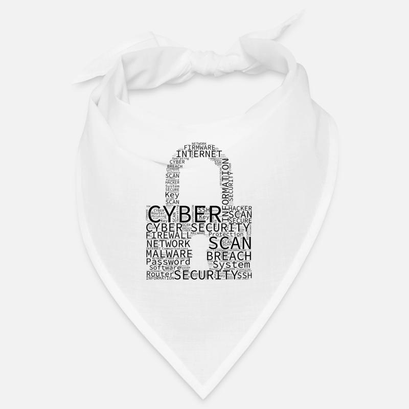 Cyber Security Wordcloud Vorhängeschloss Bandana