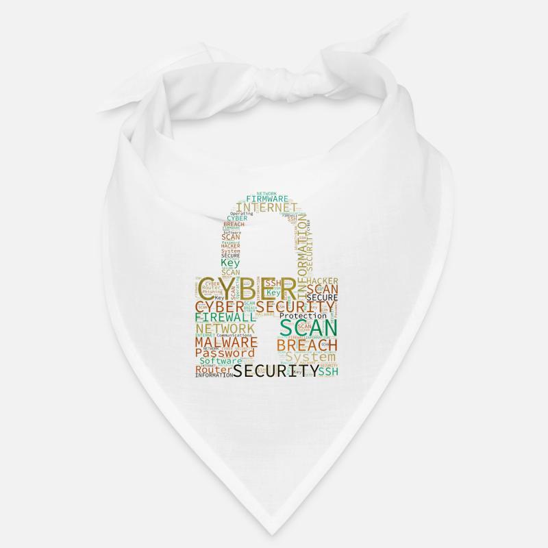 Cyber Security Wordcloud Vorhängeschloss Bandana