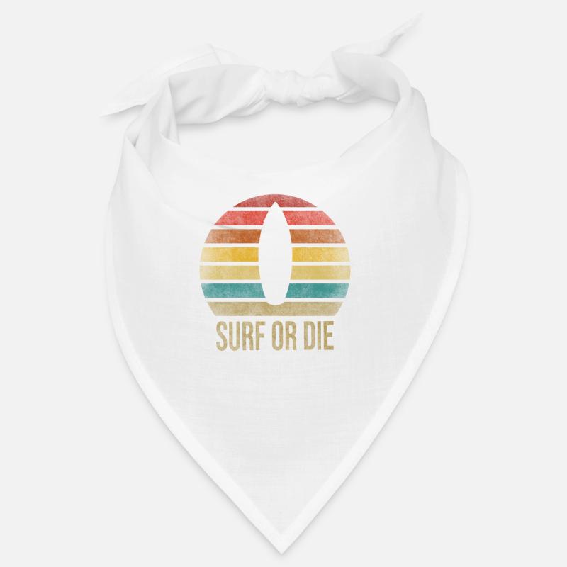 Surf or Die Surfboard Summer Retro Coucher de soleil Bandana