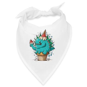 Stegosaurus Konditor - Bandana - Weiß - Vorne
