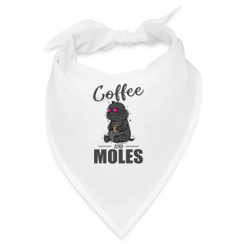Coffee and Moles Tier Erdhügel - Bandana - Weiß - Vorne