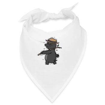 Maulwurf Tier Erdhügel - Bandana - Weiß - Vorne