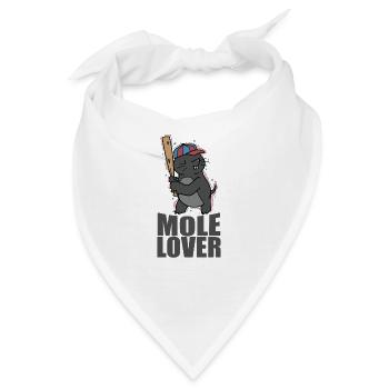 Mole Lover spielt Baseball Tier Erdhügel - Bandana - Weiß - Vorne