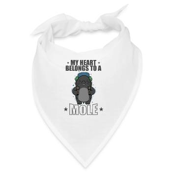 My Heart belongs to a Mole Tier Erdhügel - Bandana - Weiß - Vorne