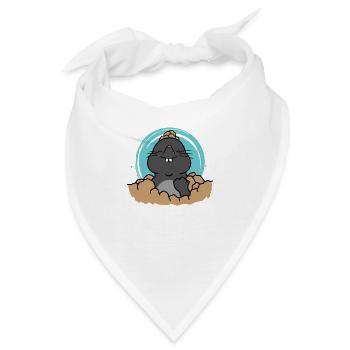 Maulwurf freut sich Tier Erdhügel - Bandana - Weiß - Vorne