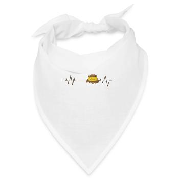Herzschlaglinie Pudding Dessert Nachtisch - Bandana - Weiß - Vorne