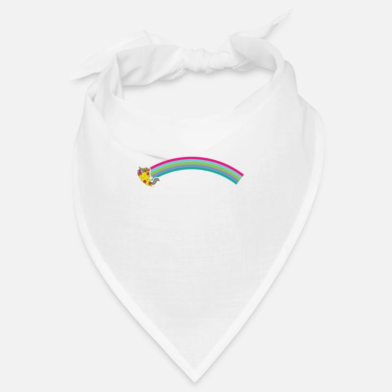 Pizza Einhorn mit Regenbogen Bandana