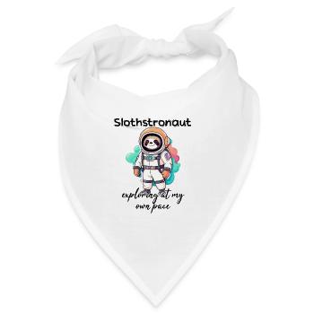 Slothstronaut Exploring At My Own Pace - Faultier - Bandana - Weiß - Vorne